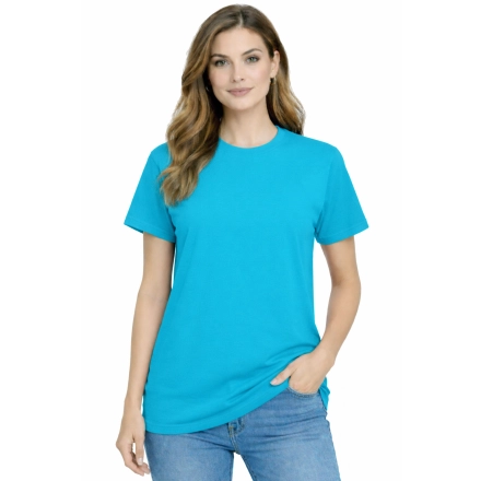 Damska koszulka T-shirt 100% miękka bawełna turkusowa roz. M – koszulka t-shirt robocza – odzież firmowa Damska koszulka T-shirt 100% miękka bawełna turkusowa roz. M – koszulka t-shirt robocza – odzież firmowa